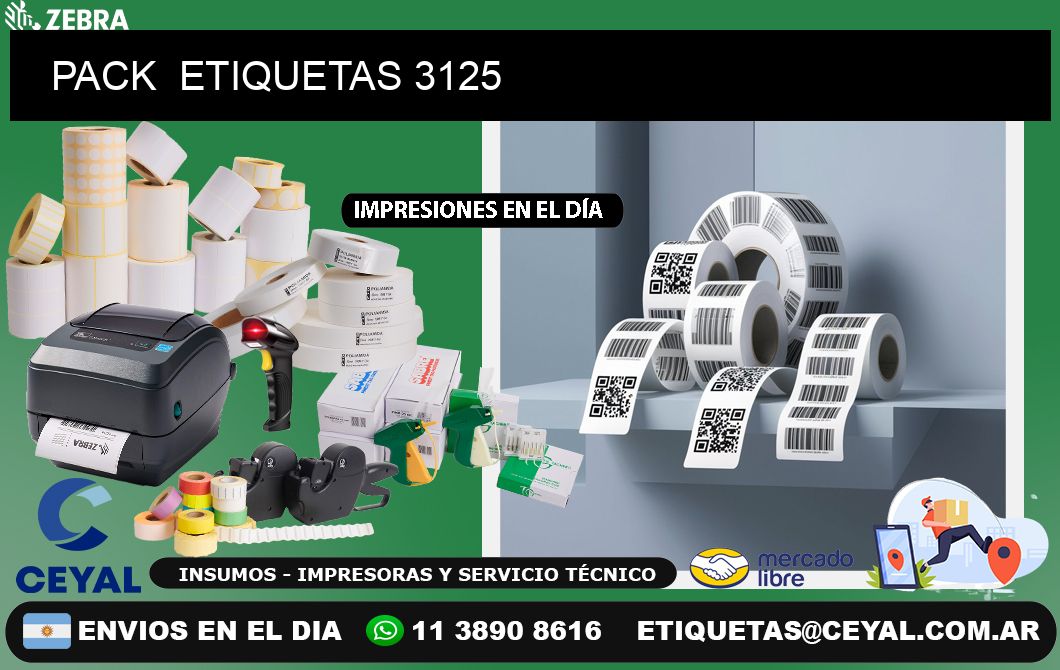 PACK  ETIQUETAS 3125