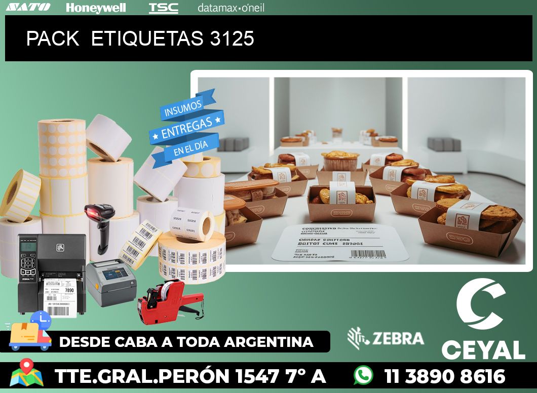 PACK  ETIQUETAS 3125