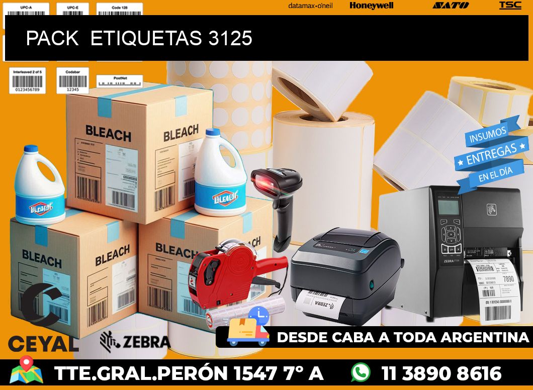 PACK  ETIQUETAS 3125