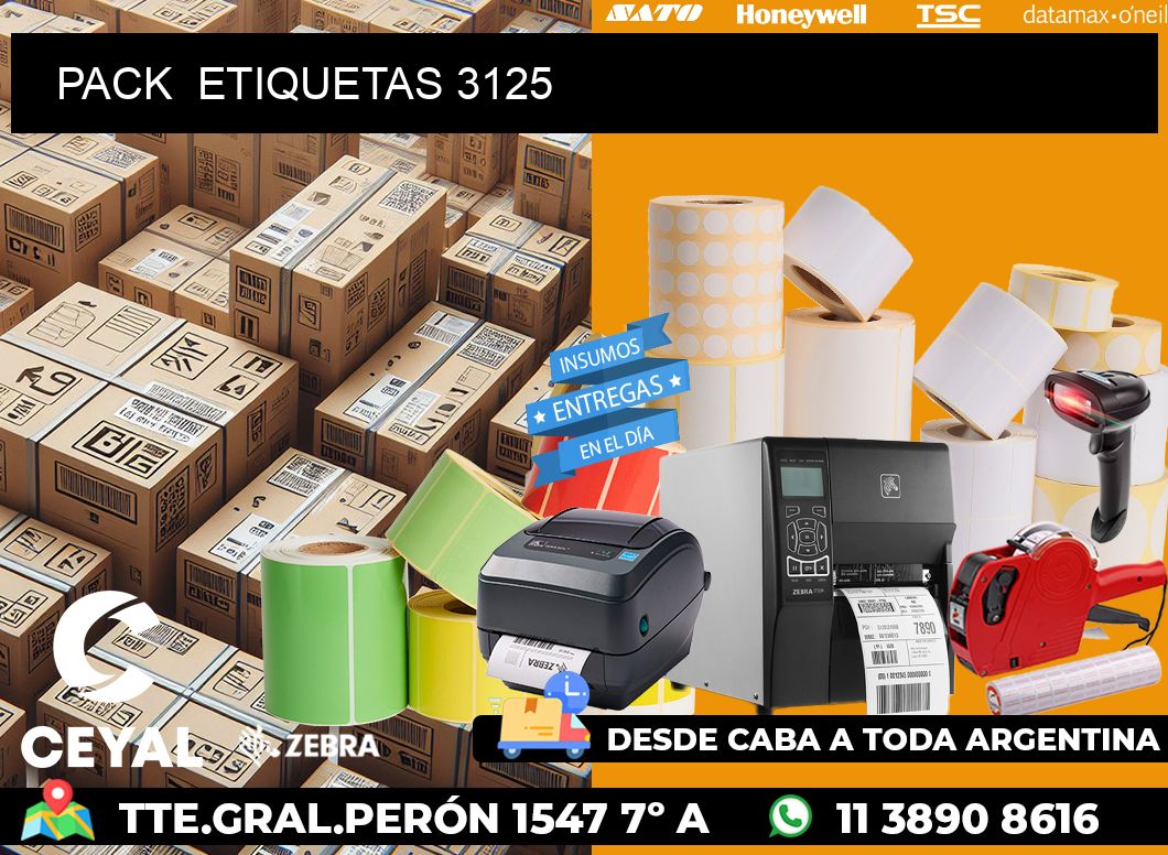 PACK  ETIQUETAS 3125