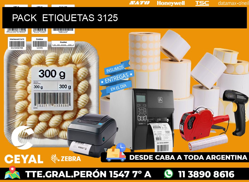 PACK  ETIQUETAS 3125