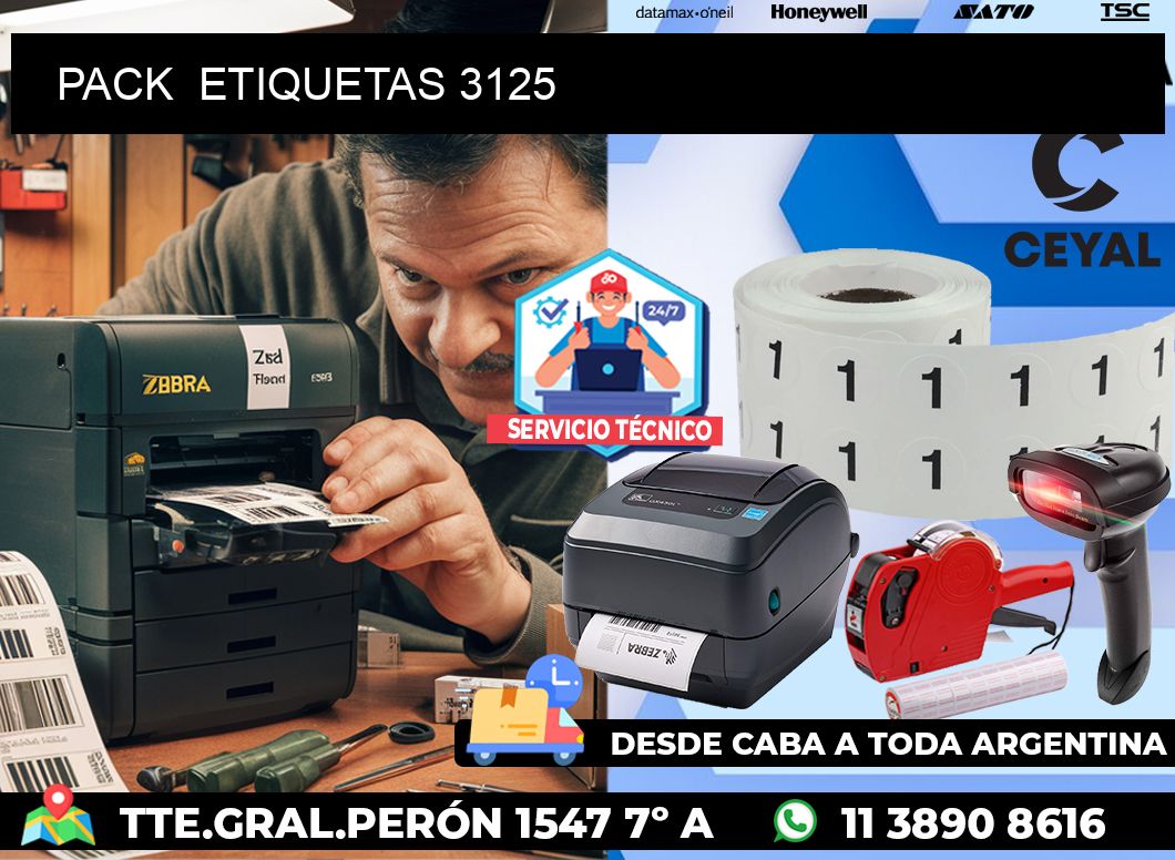 PACK  ETIQUETAS 3125