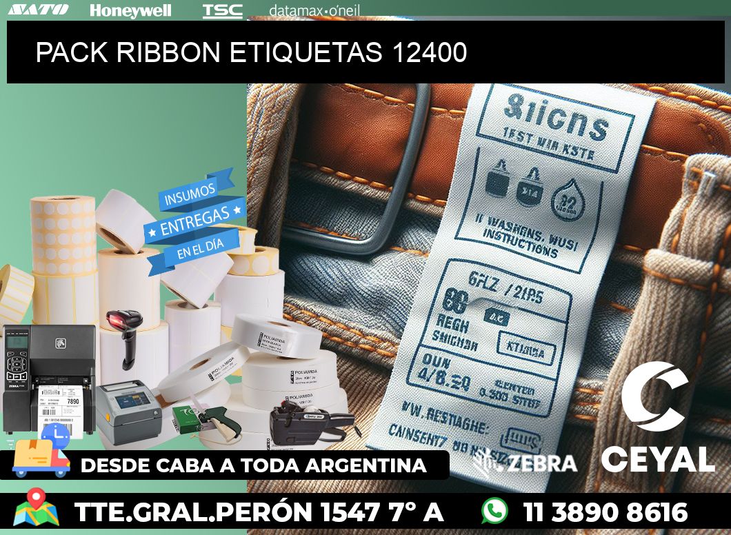 PACK RIBBON ETIQUETAS 12400