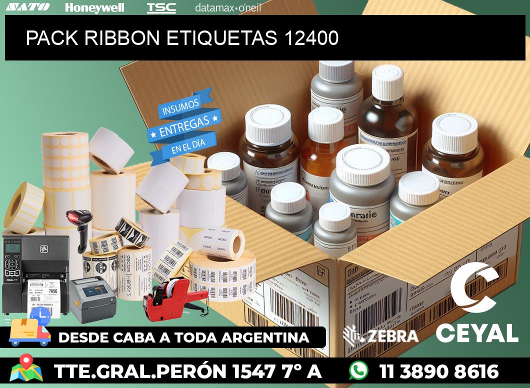 PACK RIBBON ETIQUETAS 12400