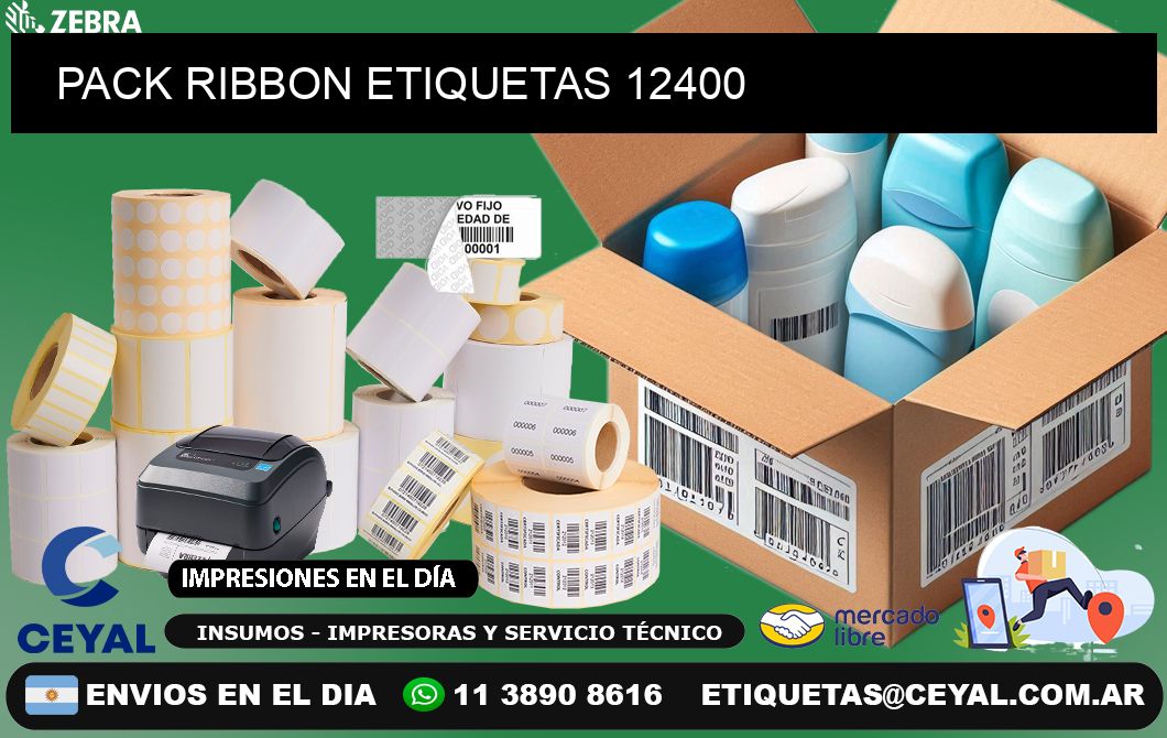 PACK RIBBON ETIQUETAS 12400