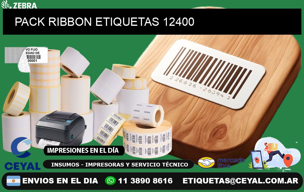 PACK RIBBON ETIQUETAS 12400