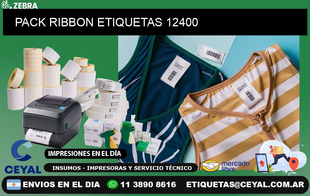 PACK RIBBON ETIQUETAS 12400