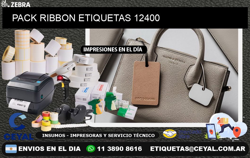 PACK RIBBON ETIQUETAS 12400