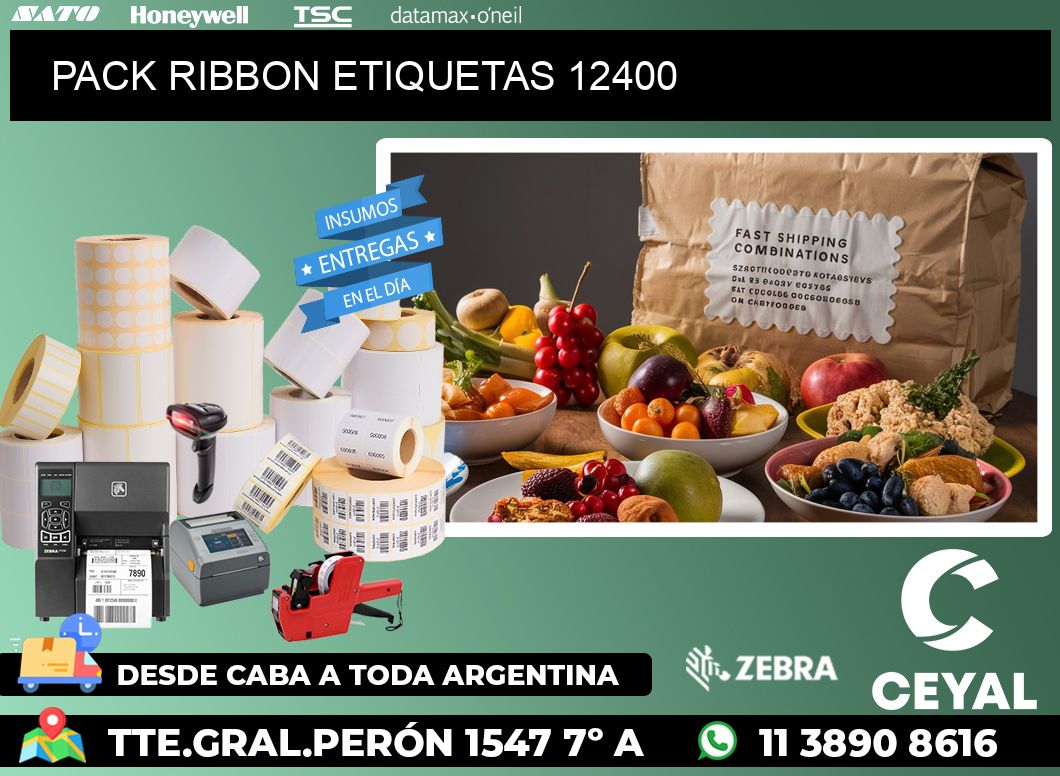 PACK RIBBON ETIQUETAS 12400