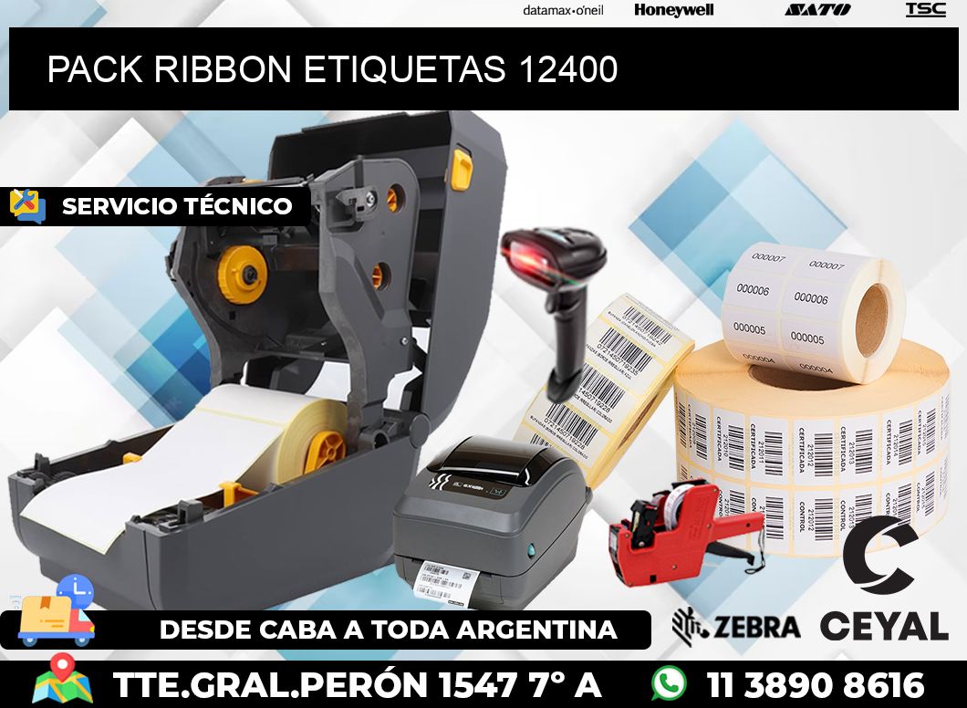 PACK RIBBON ETIQUETAS 12400