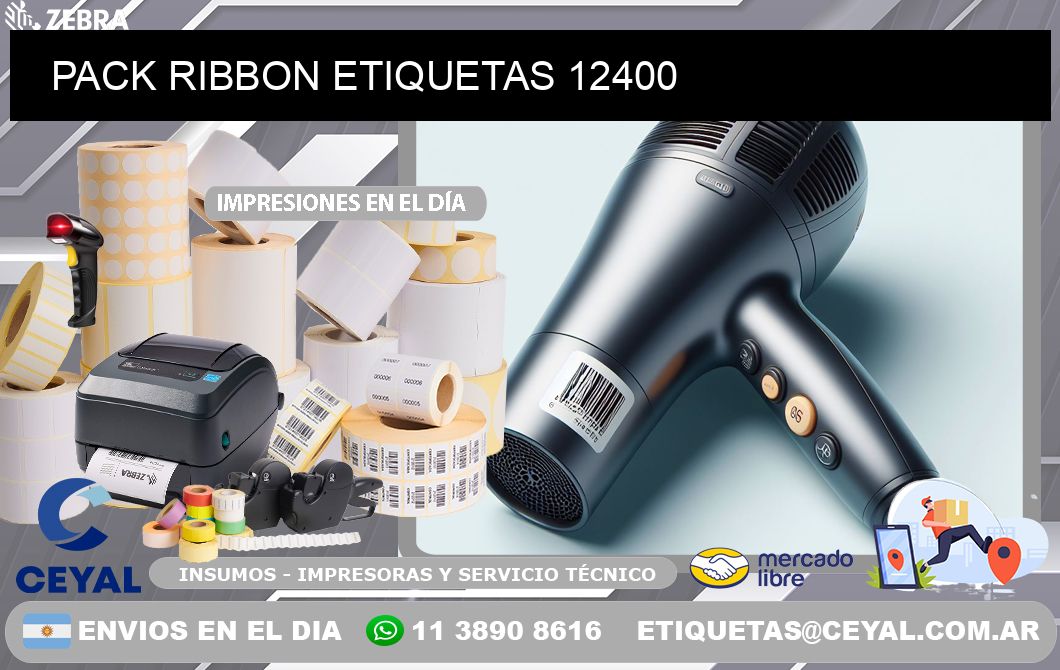 PACK RIBBON ETIQUETAS 12400