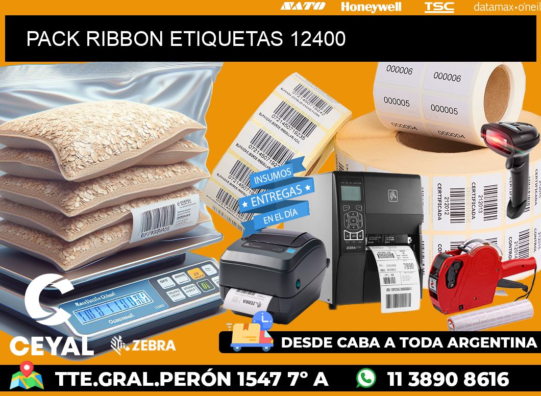 PACK RIBBON ETIQUETAS 12400