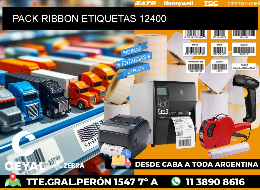 PACK RIBBON ETIQUETAS 12400