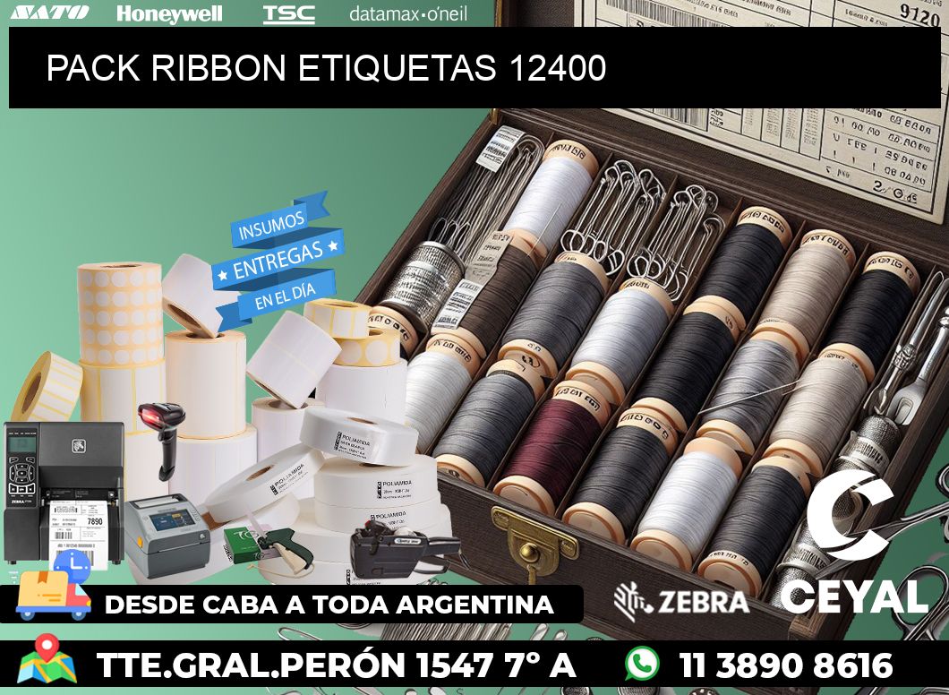 PACK RIBBON ETIQUETAS 12400