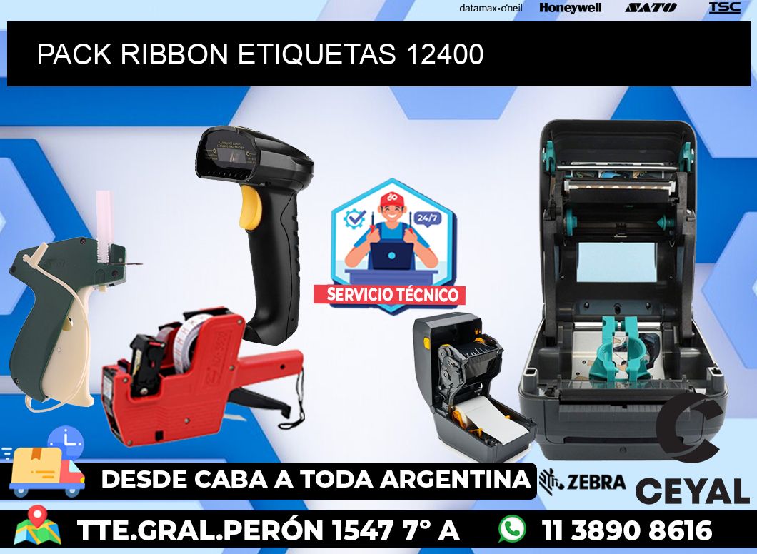 PACK RIBBON ETIQUETAS 12400