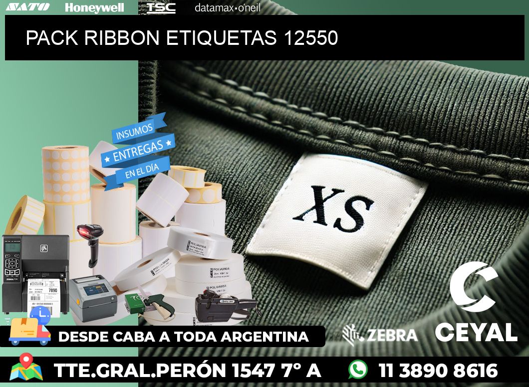 PACK RIBBON ETIQUETAS 12550