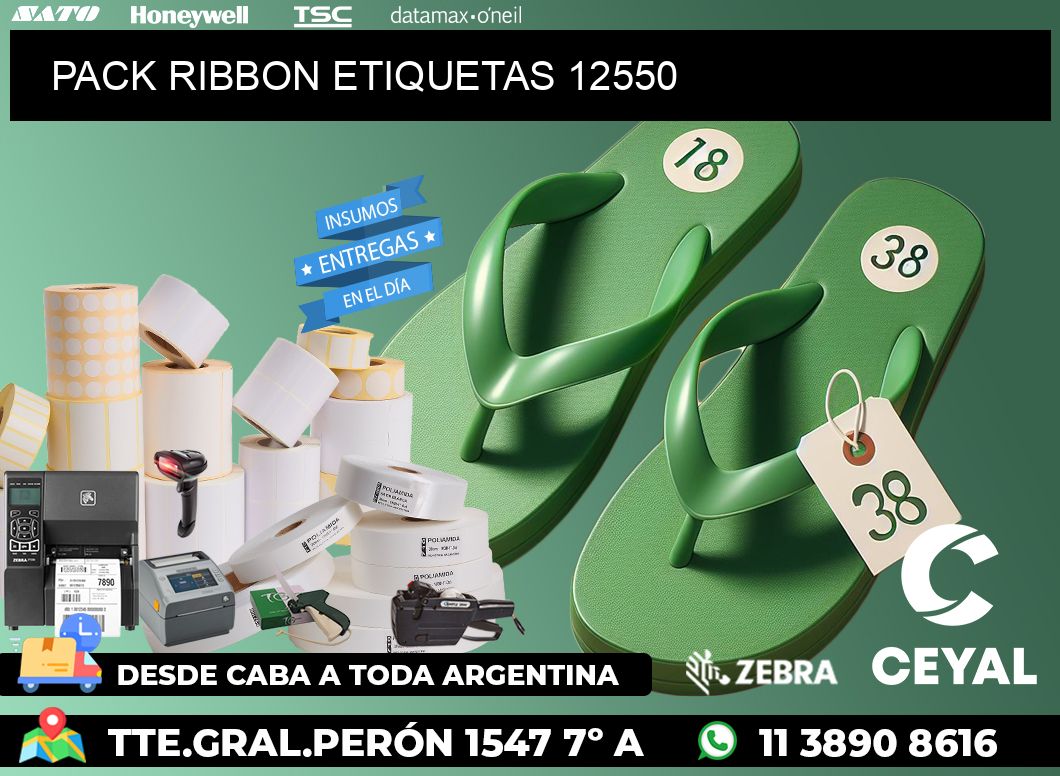 PACK RIBBON ETIQUETAS 12550