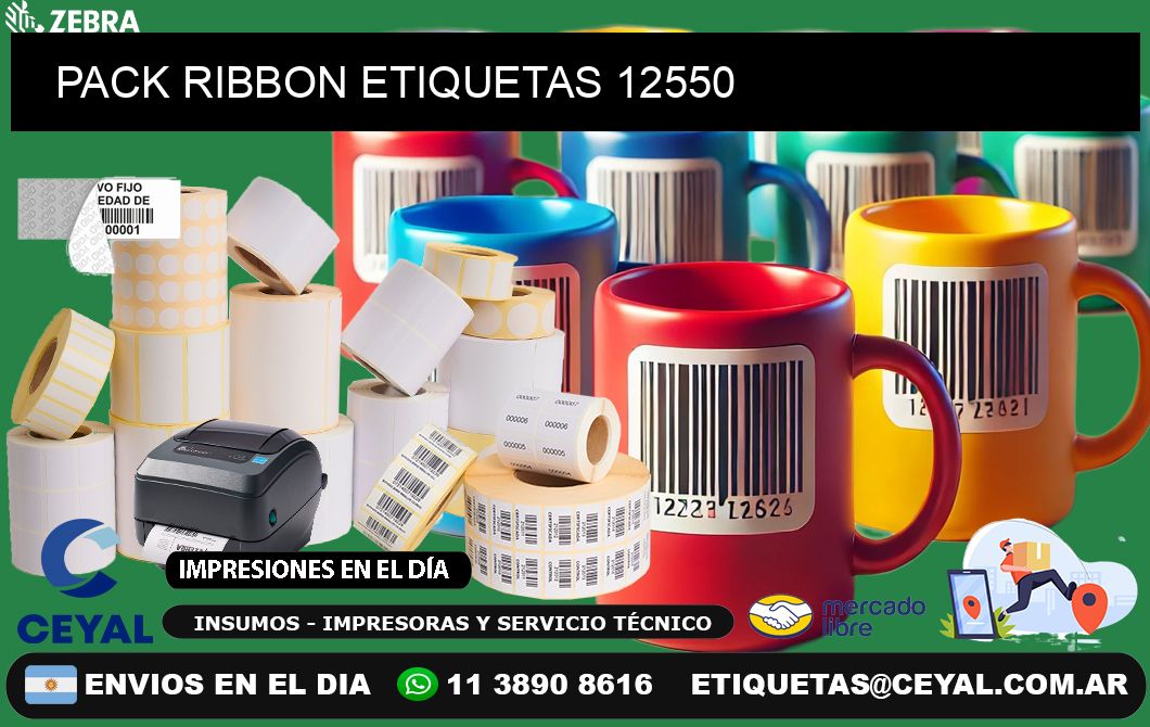 PACK RIBBON ETIQUETAS 12550