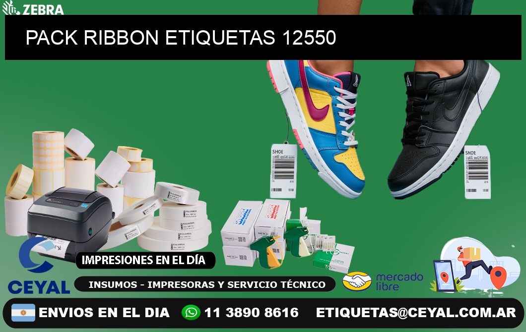 PACK RIBBON ETIQUETAS 12550