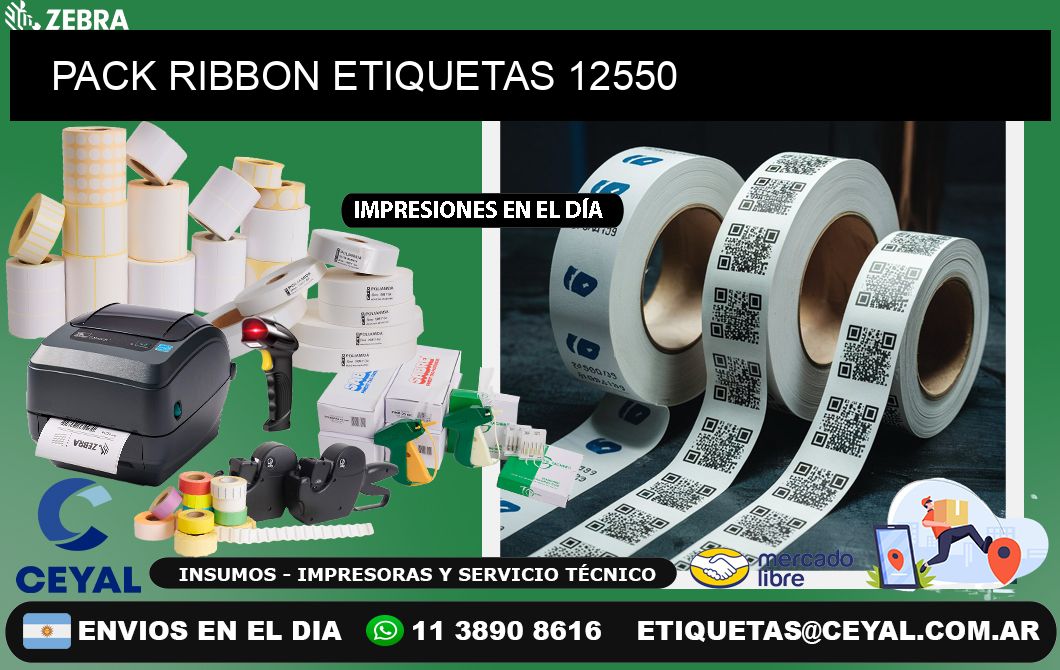 PACK RIBBON ETIQUETAS 12550