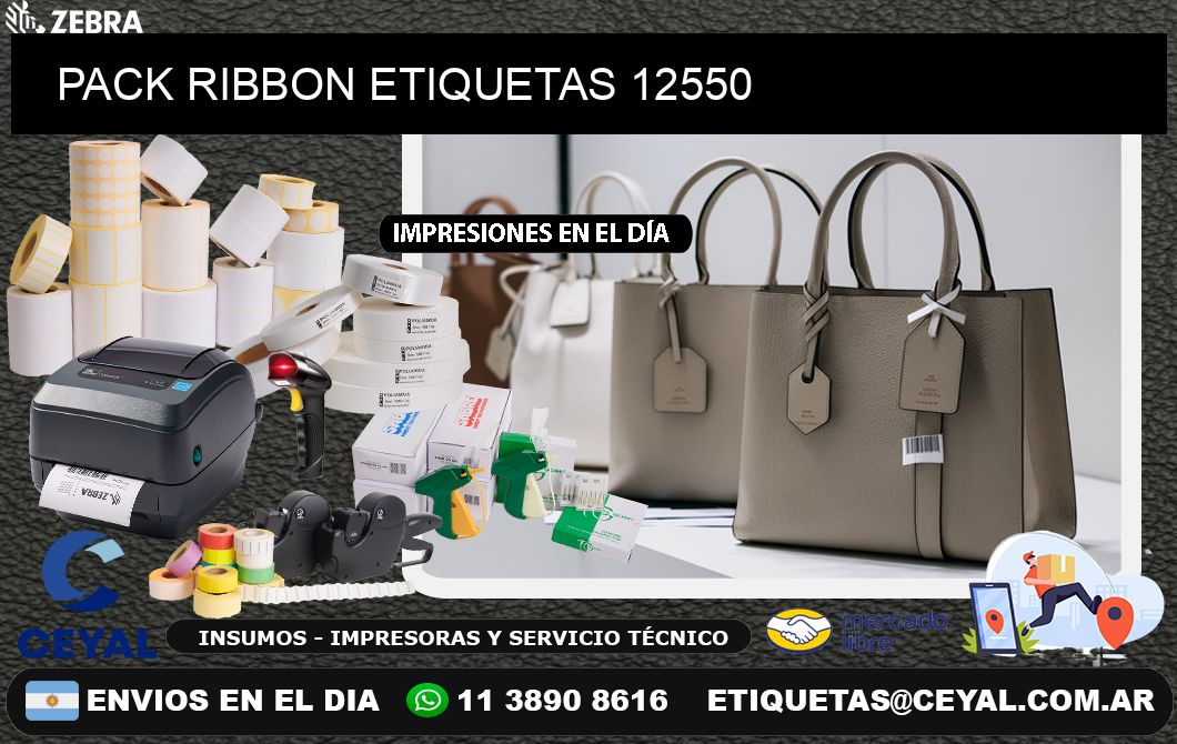 PACK RIBBON ETIQUETAS 12550