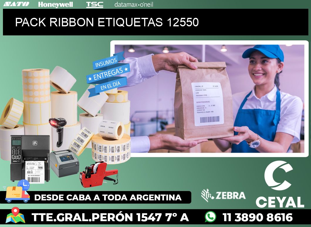 PACK RIBBON ETIQUETAS 12550