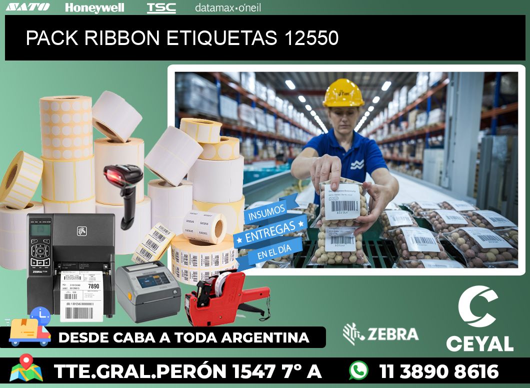 PACK RIBBON ETIQUETAS 12550