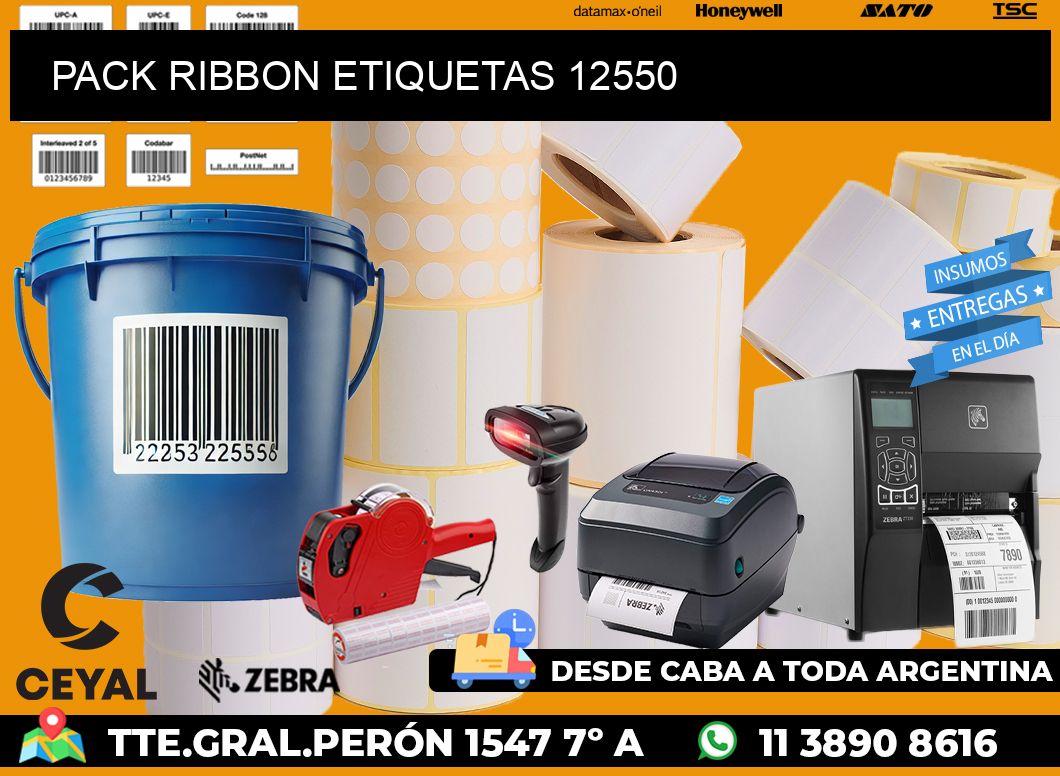 PACK RIBBON ETIQUETAS 12550