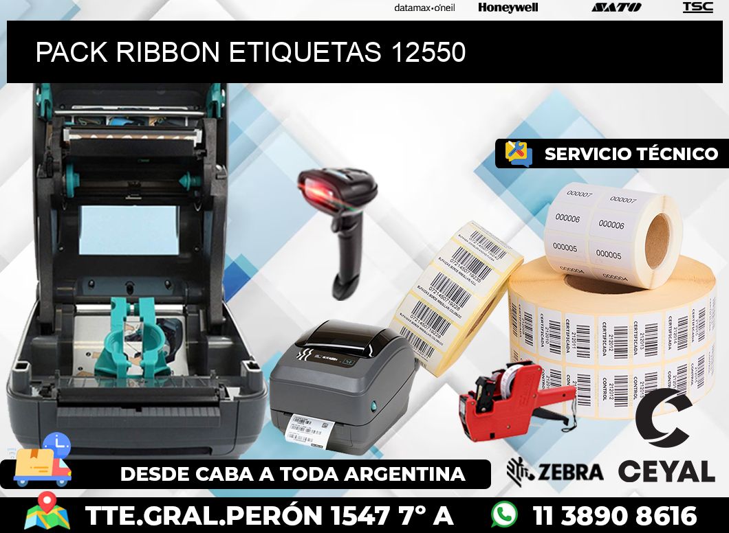 PACK RIBBON ETIQUETAS 12550