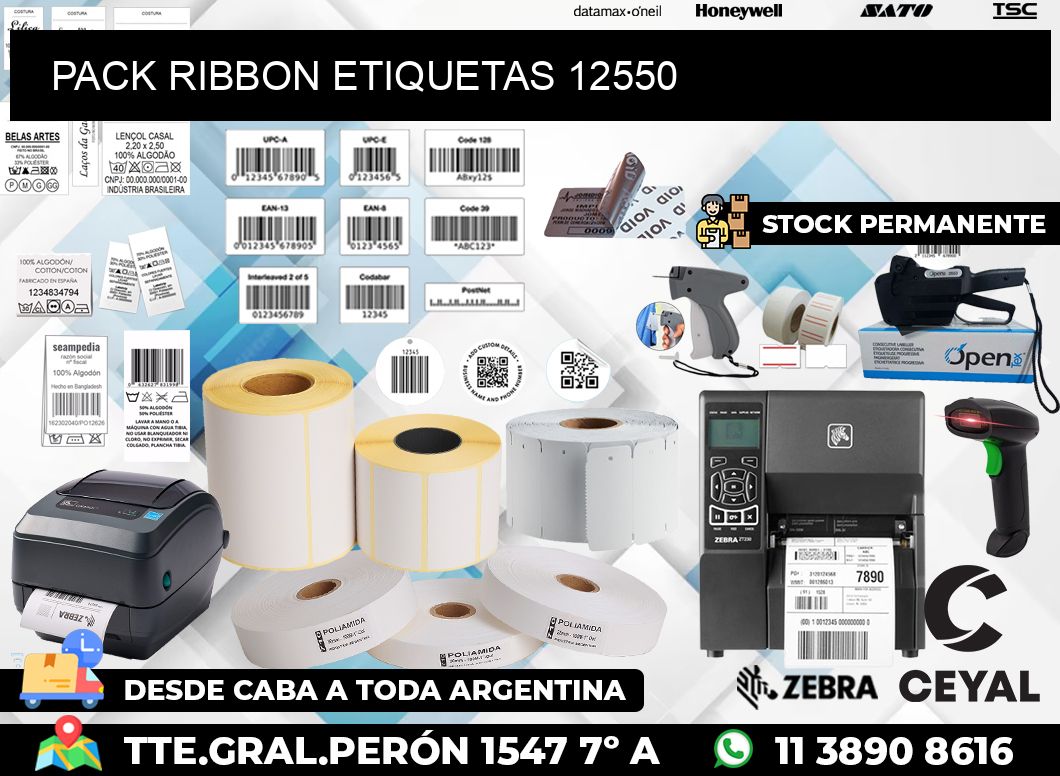 PACK RIBBON ETIQUETAS 12550