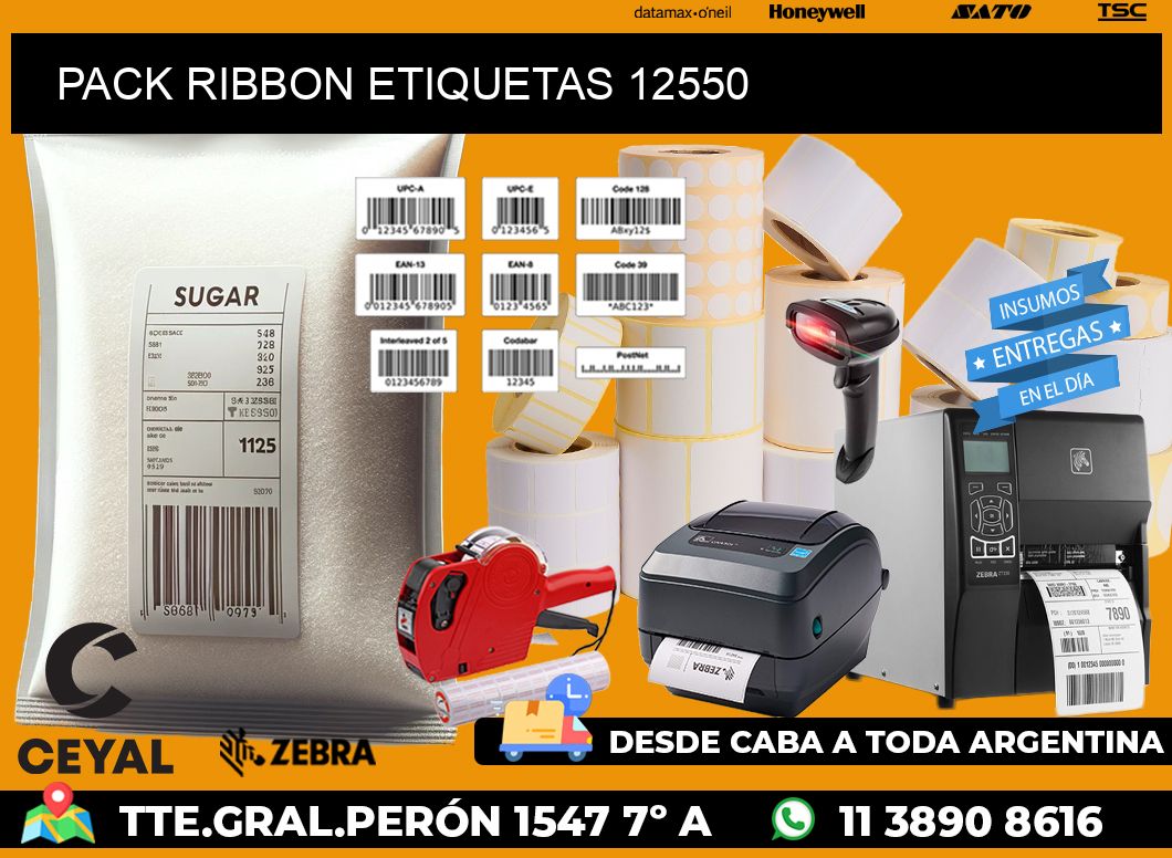 PACK RIBBON ETIQUETAS 12550