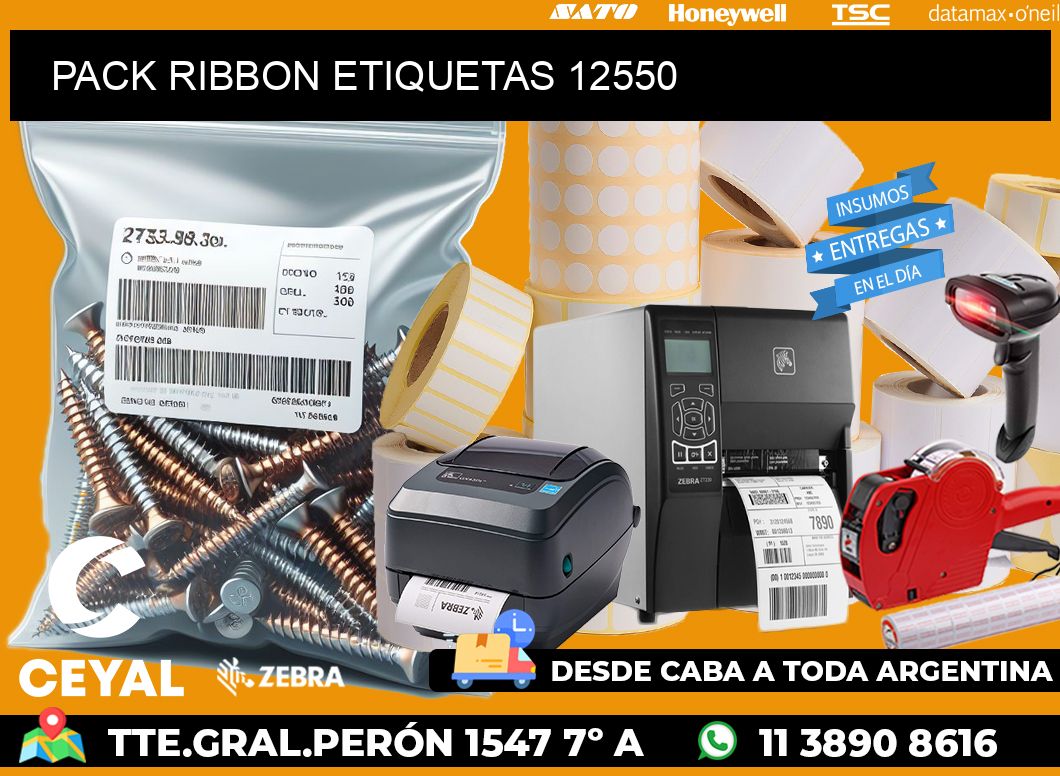 PACK RIBBON ETIQUETAS 12550