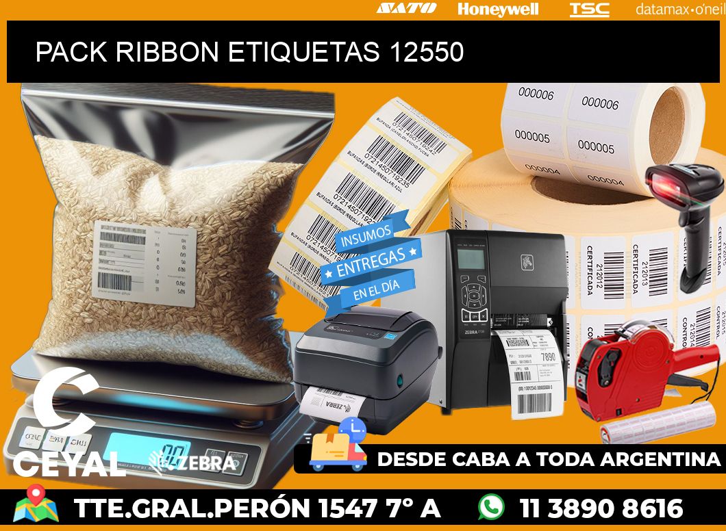 PACK RIBBON ETIQUETAS 12550