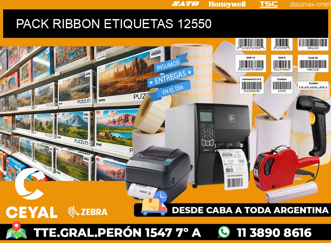 PACK RIBBON ETIQUETAS 12550