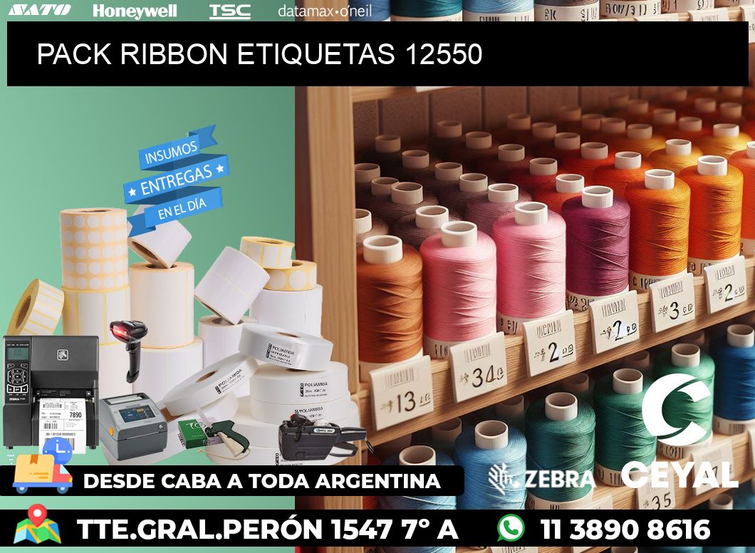 PACK RIBBON ETIQUETAS 12550