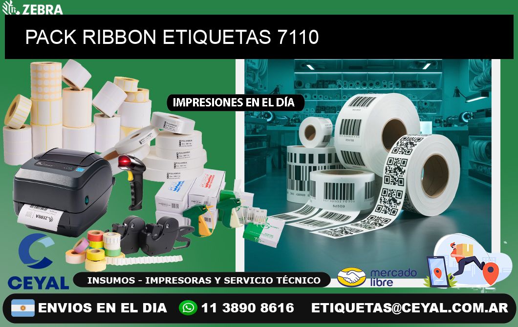 PACK RIBBON ETIQUETAS 7110