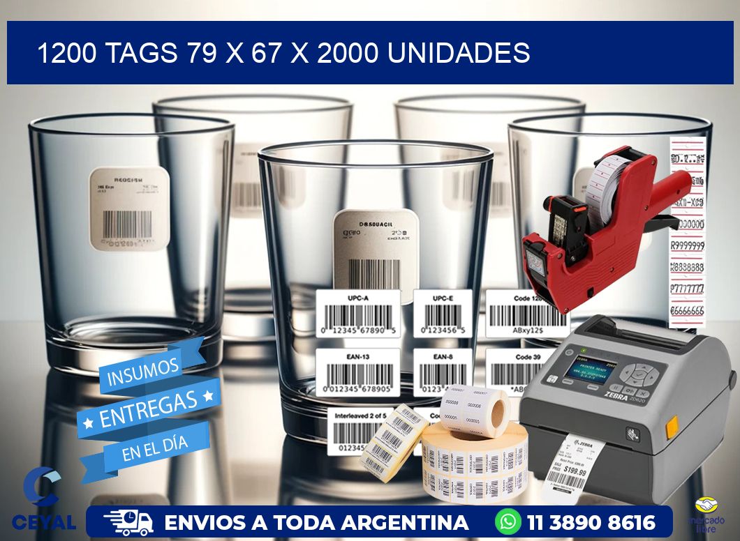 1200 TAGS 79 x 67 X 2000 UNIDADES