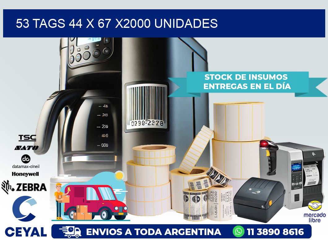 53 TAGS 44 x 67 X2000 UNIDADES