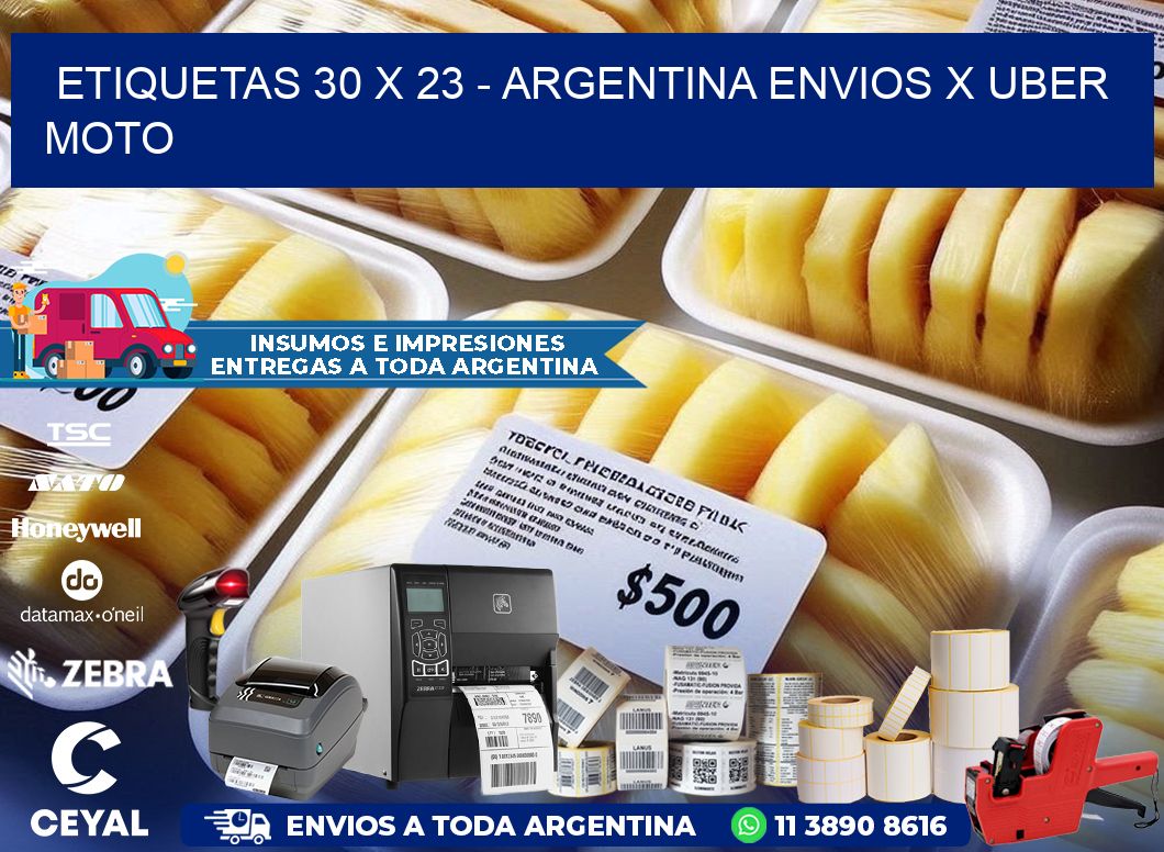 ETIQUETAS 30 x 23 - ARGENTINA ENVIOS X UBER MOTO