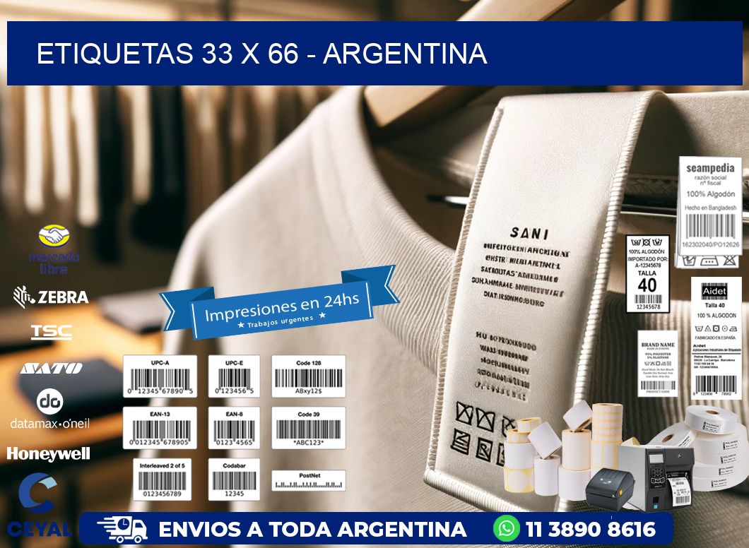 ETIQUETAS 33 x 66 - ARGENTINA