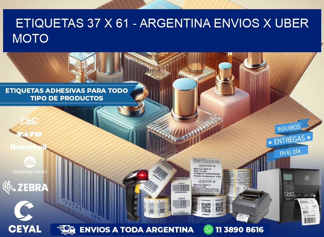 ETIQUETAS 37 x 61 – ARGENTINA ENVIOS X UBER MOTO