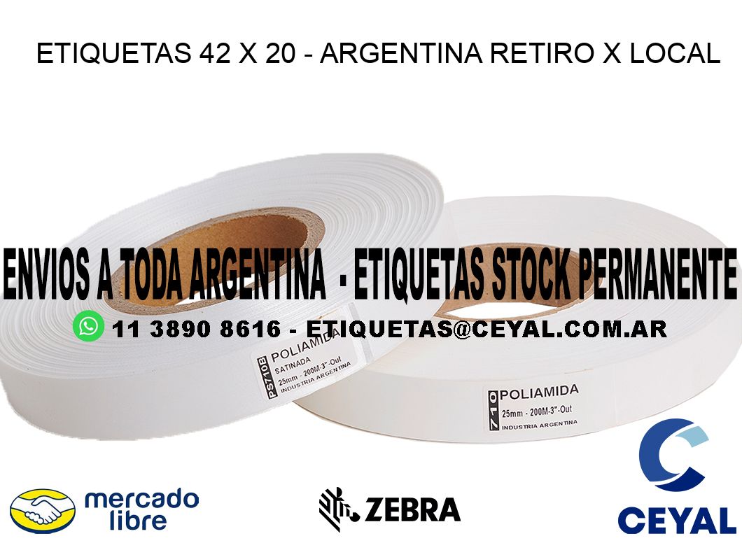 ETIQUETAS 42 x 20 - ARGENTINA RETIRO X LOCAL