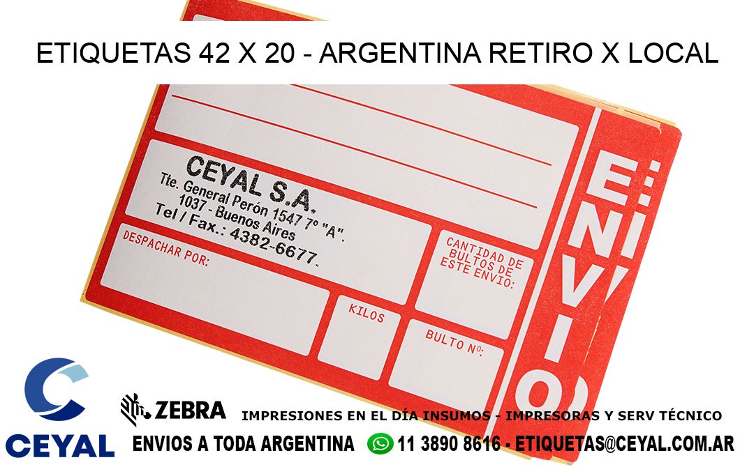 ETIQUETAS 42 x 20 - ARGENTINA RETIRO X LOCAL