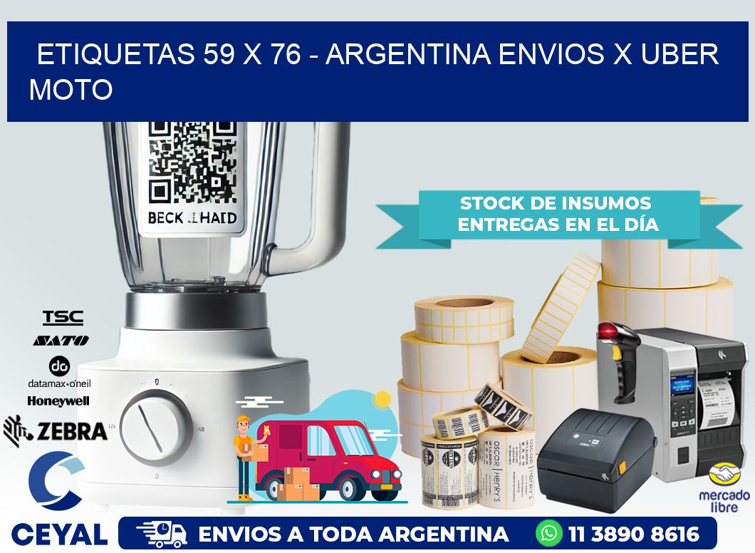 ETIQUETAS 59 x 76 – ARGENTINA ENVIOS X UBER MOTO