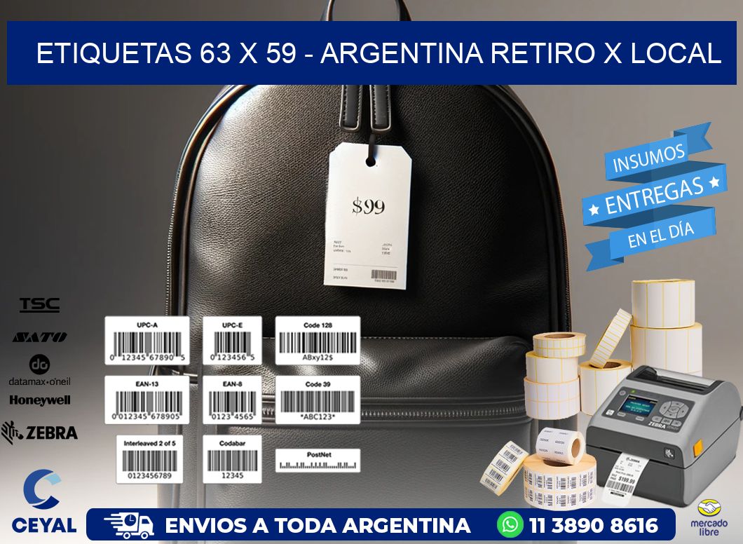 ETIQUETAS 63 x 59 - ARGENTINA RETIRO X LOCAL