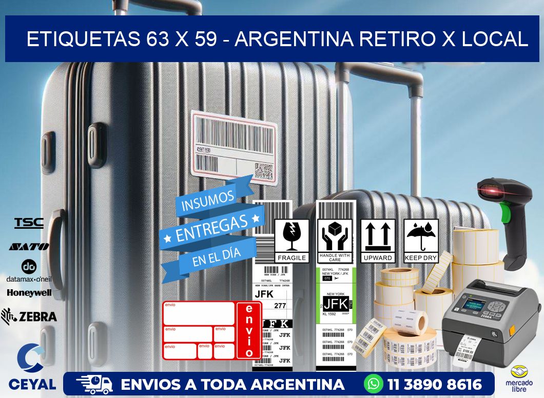 ETIQUETAS 63 x 59 - ARGENTINA RETIRO X LOCAL