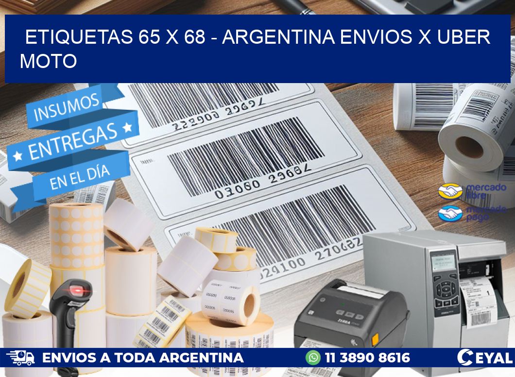 ETIQUETAS 65 x 68 – ARGENTINA ENVIOS X UBER MOTO