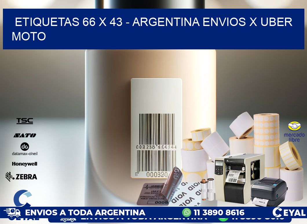 ETIQUETAS 66 x 43 – ARGENTINA ENVIOS X UBER MOTO