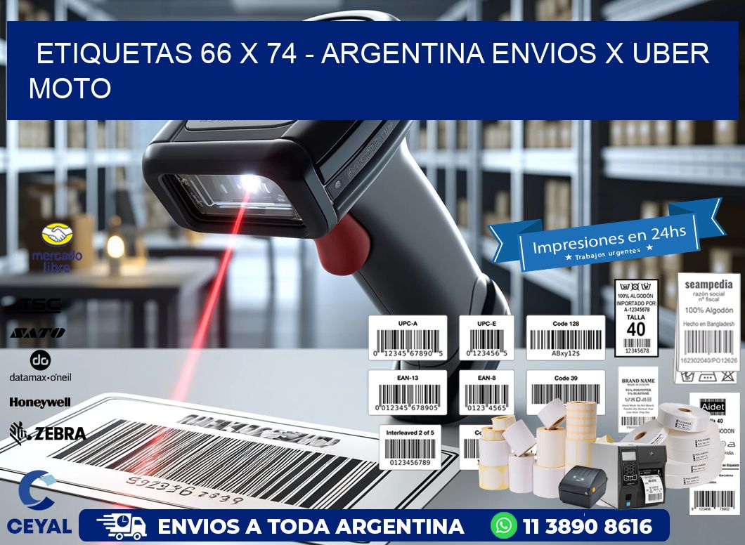 ETIQUETAS 66 x 74 – ARGENTINA ENVIOS X UBER MOTO