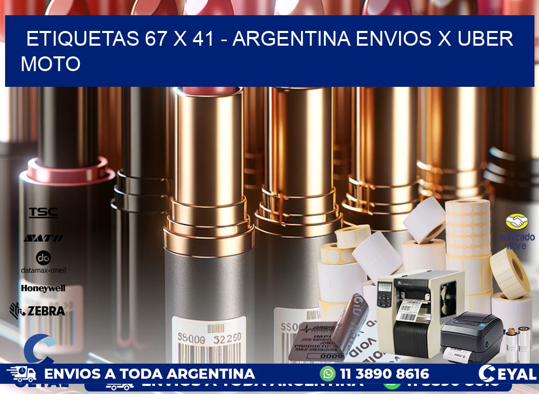 ETIQUETAS 67 x 41 – ARGENTINA ENVIOS X UBER MOTO